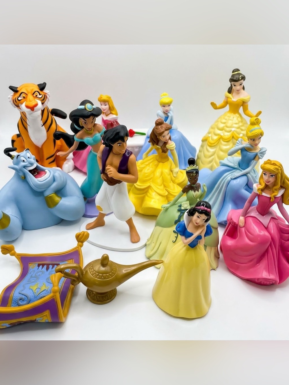 Disney Princess Aladdin Toy Figures Cake Toppers Lot 11 Tiana Genie Rajah